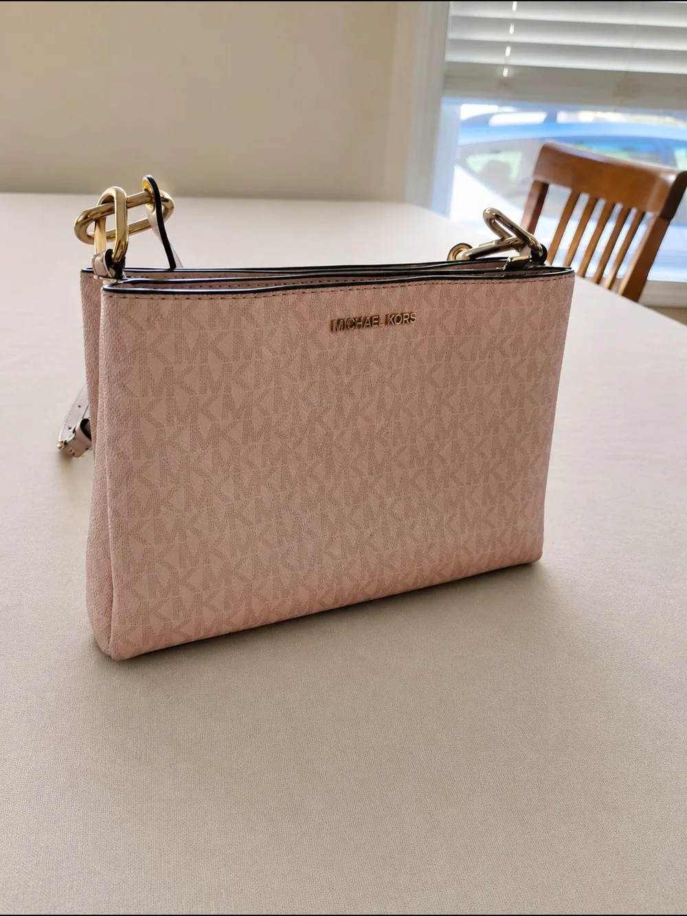 Michael Kors Pink Signature Leather Crossbody Bag